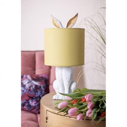 Bordlampe Kanin  20x43 cm Hvit Gul Polyresin , hemmetshjarta.no