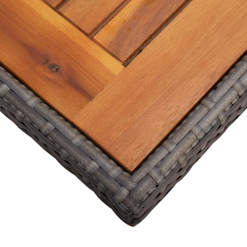 Spisebord for hage 120x120x75 cm gr kunstrotting og solid akasie , hemmetshjarta.no