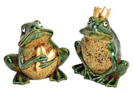 Dekorasjon Frosk grønn keramikk 2-pack (B/H/D) 14x17x11cm , hemmetshjarta.no
