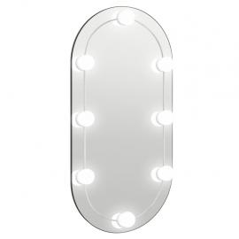 Veggspeil med LED-belysning ovalt 80x40 cm glass , hemmetshjarta.no