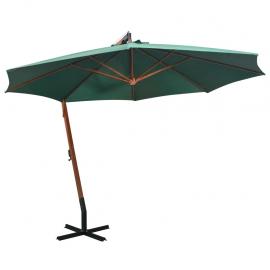 Fritthengende parasoll med trestang 350 cm grønn , hemmetshjarta.no