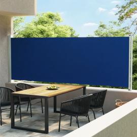 Uttrekkbar sidemarkise for uteplassblå 160x600 cm , hemmetshjarta.no