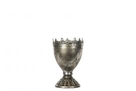 A Lot Dekoration - Blomsterpotte/krukke krone 15 cm Antikk sølv , hemmetshjarta.no