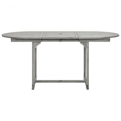 Spisebord for hage uttrekkbart (120-170)x80x75 cm massivt akasietre , hemmetshjarta.no
