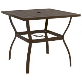 Spisebord for hage 81,5x81,5x72 cm brunt stål , hemmetshjarta.no