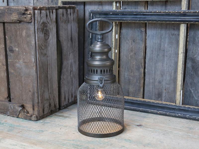 Chic Antique Fransk stabil lanterne inkl. lyspre & timer H32.5 / 13.5 cm , hemmetshjarta.no