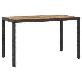 Spisebord for hage 123x60x74 cm sort og brunt massivt akasietre , hemmetshjarta.no