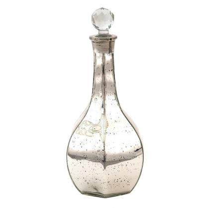 Dekorflaske med glasskork  13x H 26 cm Fattigmannsslv , hemmetshjarta.no