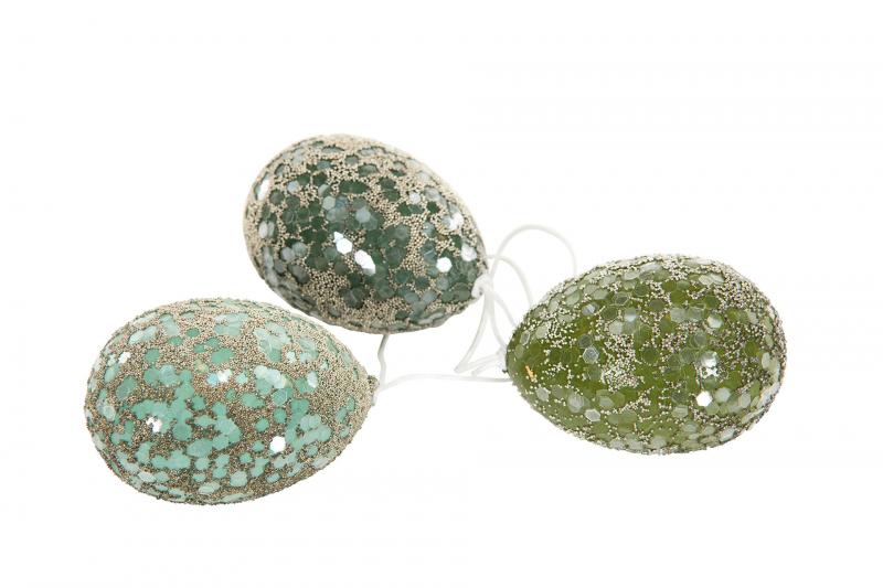 A Lot decoration Egg / Hang Green / Turkis Mix 4,5x6cm 6-pakning , hemmetshjarta.no