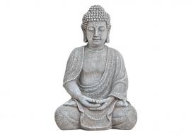 Dekorasjon Buddha grå magnesia (B/H/D) 20x30x17 cm , hemmetshjarta.no