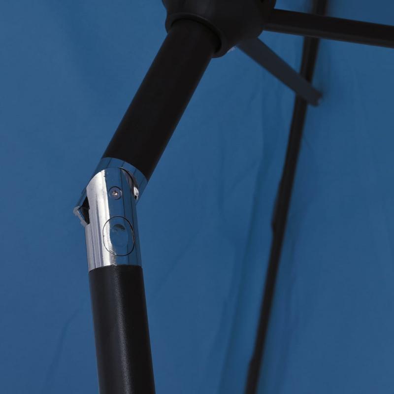Hageparasoll med LED-lys og stlstang 300 cm asurbl , hemmetshjarta.no