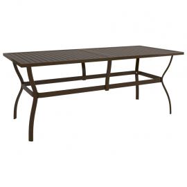 Spisebord for hage 190x80x72 cm brunt stål , hemmetshjarta.no