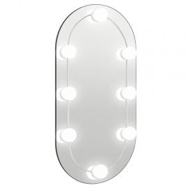 Veggspeil med LED-belysning ovalt 60x30 cm glass , hemmetshjarta.no