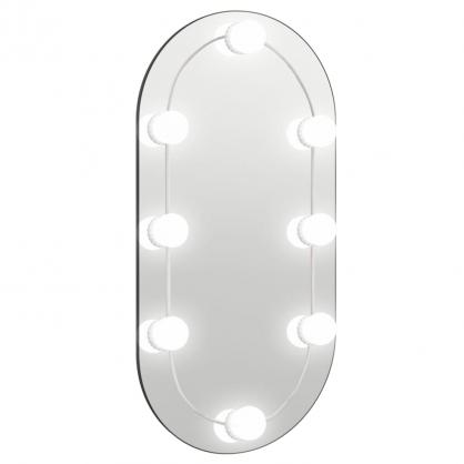 Veggspeil med LED-belysning ovalt 60x30 cm glass , hemmetshjarta.no