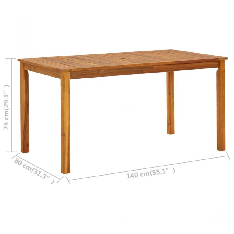 Spisebord for hage 140x80x74 cm heltre akasietre , hemmetshjarta.no
