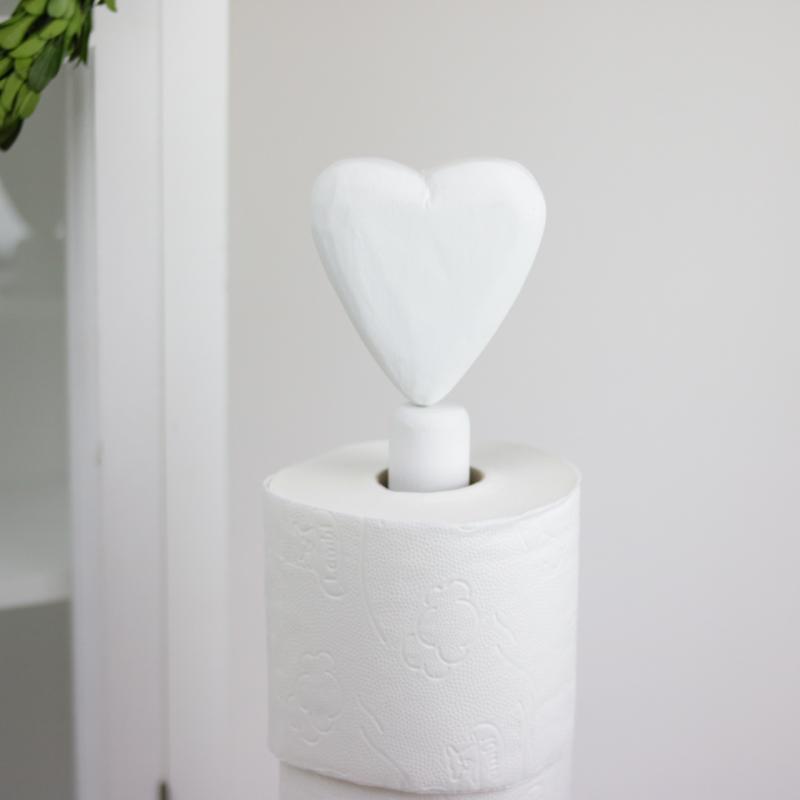 Toalettpapirholder Hjerte - vit , hemmetshjarta.no