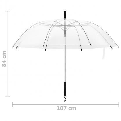 Paraply gjennomsiktig 107 cm , hemmetshjarta.no