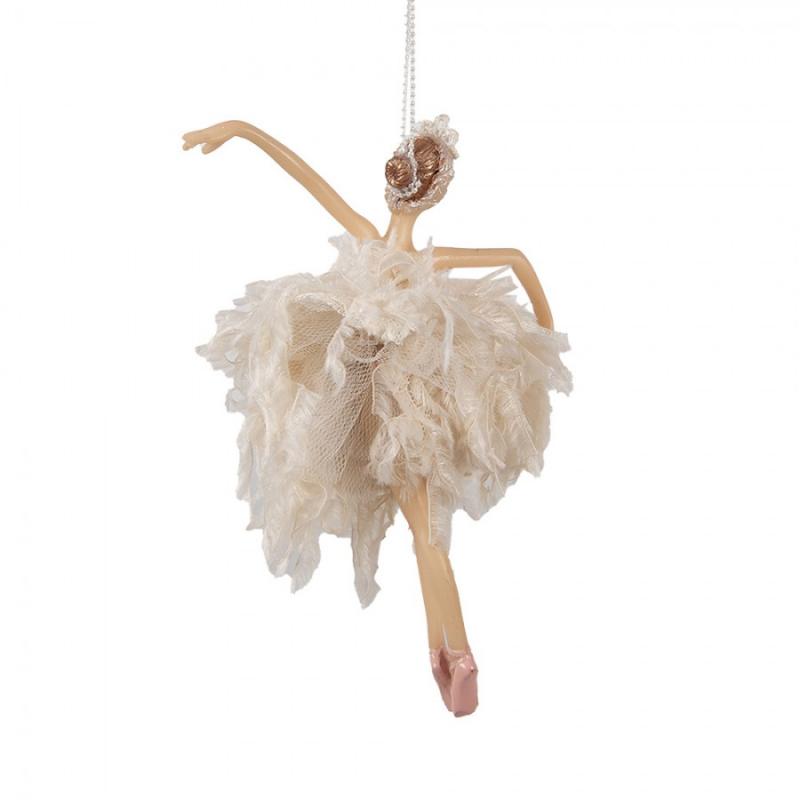Juletrepynt Ballerina 15 cm Rosa Beige Polyresin , hemmetshjarta.no