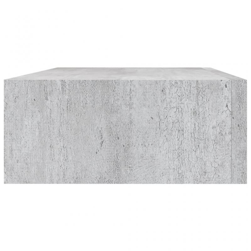 Flytende vegghylle med skuff betong gr 40x23,5x10 cm MDF 2 stk. , hemmetshjarta.no