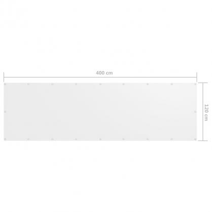 Balkongskjerm hvit 120x400 cm oxfordstoff , hemmetshjarta.no