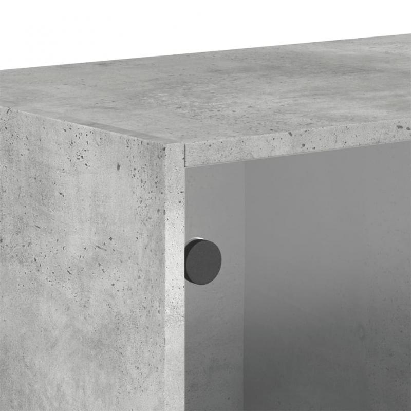 Veggskap betonggr 68,5x37x35 cm med glassdrer , hemmetshjarta.no