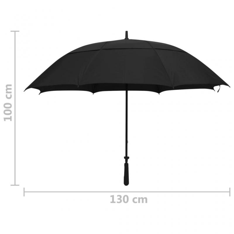 Paraply sort 130cm , hemmetshjarta.no