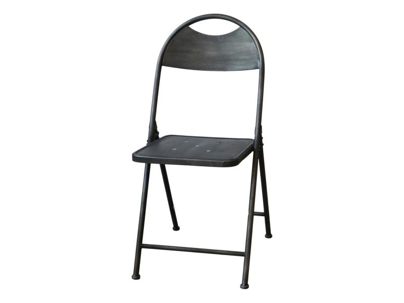 Chic Antique Factory sammenleggbar stol H89 / L42 / B53 cm antikk sort , hemmetshjarta.no