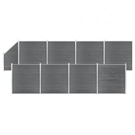 Gjerdepanel WPC grå 186x1484 cm 9 deler , hemmetshjarta.no