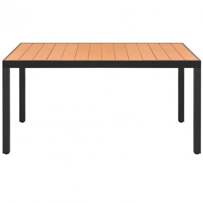 Spisebord for hage 150x90x74 cm brun aluminium og WPC , hemmetshjarta.no