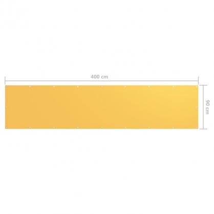 Balkongskjerm gul 90x400 cm oxfordstoff , hemmetshjarta.no
