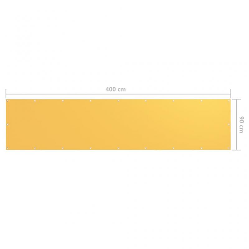 Balkongskjerm gul 90x400 cm oxfordstoff , hemmetshjarta.no