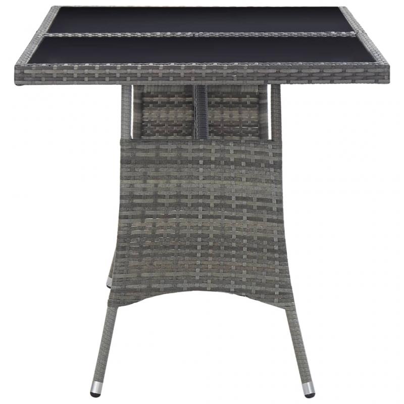 Spisebord for hage 140x80x74 cm gr kunstrotting , hemmetshjarta.no