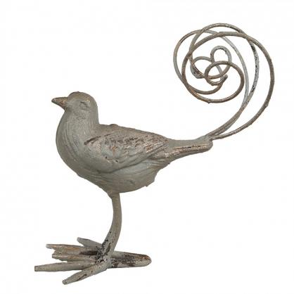 Dekorativ figurfugl 17x10x20 cm Antikk grnt jern , hemmetshjarta.no