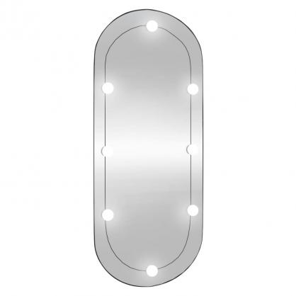 Veggspeil med LED-belysning ovalt 40x90 cm glass , hemmetshjarta.no