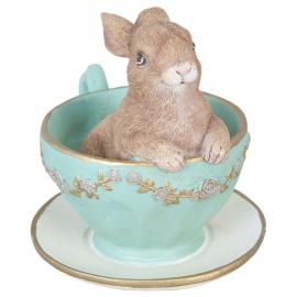 Baby kanin i kaffekop - siddende , hemmetshjarta.no