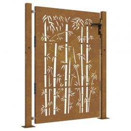 Hageport i rustfritt stål bambus design 105x155 cm , hemmetshjarta.no
