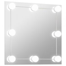 Veggspeil med LED-belysning firkantet 50x50 cm glass , hemmetshjarta.no