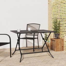 Sammenleggbart spisebord for hage antrasitt 110x80x72 cm stålnett , hemmetshjarta.no