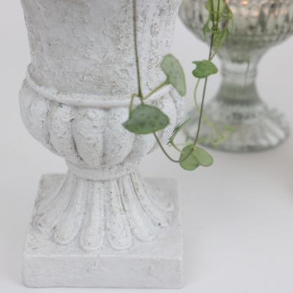 A Lot Dekoration - Blomsterpotte/krukke Pokal Antikk hvit - 18cm , hemmetshjarta.no