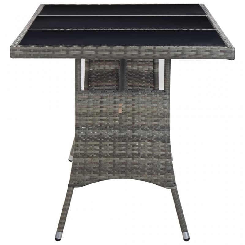 Spisebord for hage 170x80x74 cm gr kunstrotting , hemmetshjarta.no