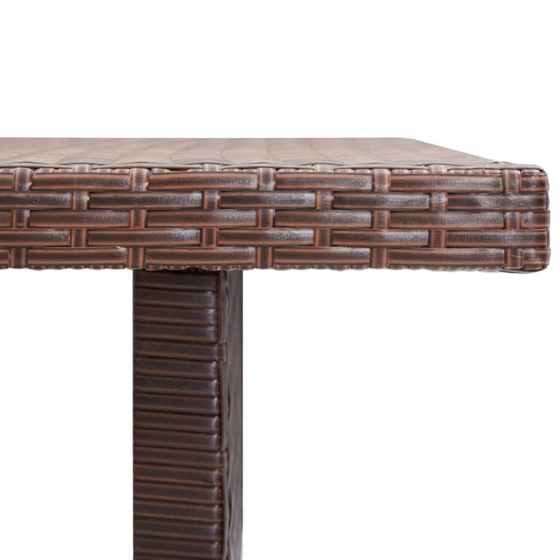 Spisebord for hage 110x60x67 cm brun kunstrotting , hemmetshjarta.no