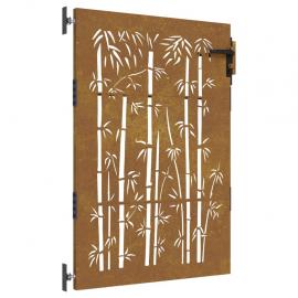 Hageport i rustfritt stål bambus design 85x150 cm , hemmetshjarta.no