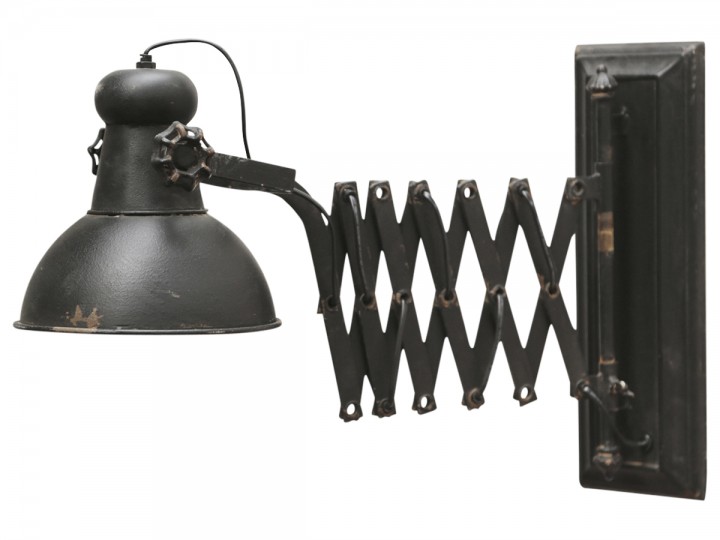 Chic Antique - Lampe vegg Industri L45-105 cm antikk svart , hemmetshjarta.no