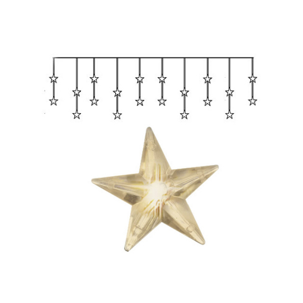 Dekorasjonslenke EL Lysgardin Star Varmhvit 20 Lys 180x40cm , hemmetshjarta.no