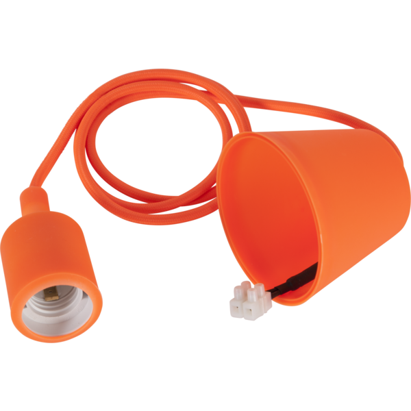 Lampeholder E27 Color Oransje 1,2m med Takkopp , hemmetshjarta.no