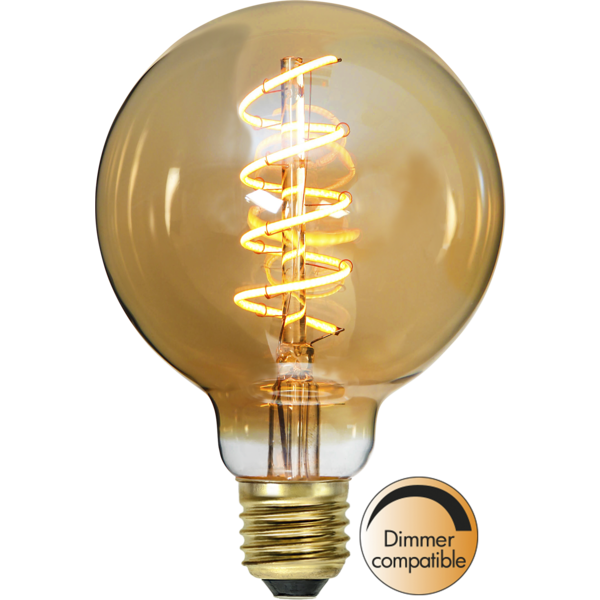 LED-Lampe E27 Decoled Spiral Amber G95 Dim , hemmetshjarta.no