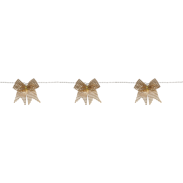 Star Trading - Lyslenke Bowie Batteridrevet Rosetter 10 lys 225 cm Gull , hemmetshjarta.no