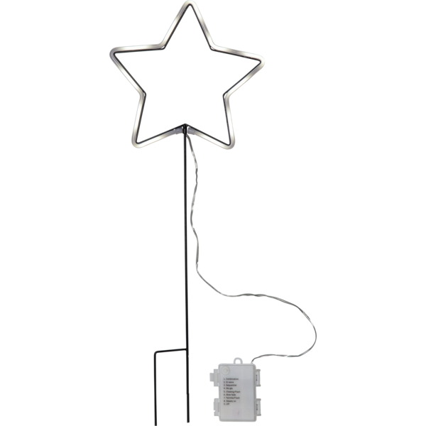Utendrsdekorasjon Silhouette NeonStar Stjerne Batteridrevet 58x22cm 72 Lys , hemmetshjarta.no