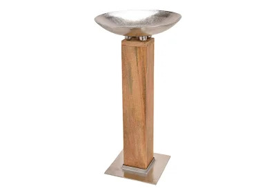 Piedestal mangotre med metallskl brun/slv(B/H/D)50x99x50cm , hemmetshjarta.no