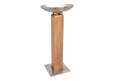 Piedestal mangotre med metallskl brun/slv(B/H/D)59x127x59cm , hemmetshjarta.no